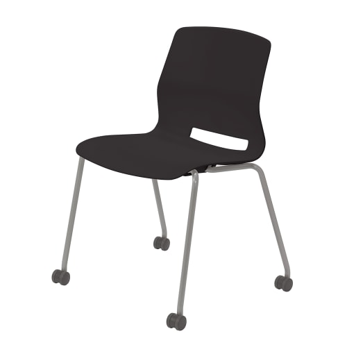 KFI Studios Imme 31"H Armless Stack Chair With Caster Base, Black